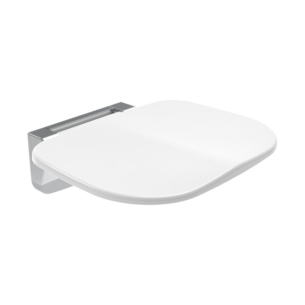 Foldable Wall Mounted Shower Seat - White
