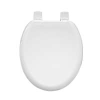 Bemis White Moulded Wood Chicago Toilet Seat w/ Ultra-Fix 5000ART000