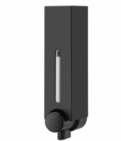 Euroshowers Mini Chic Square Single Black Liquid Gel Dispensers - 89760