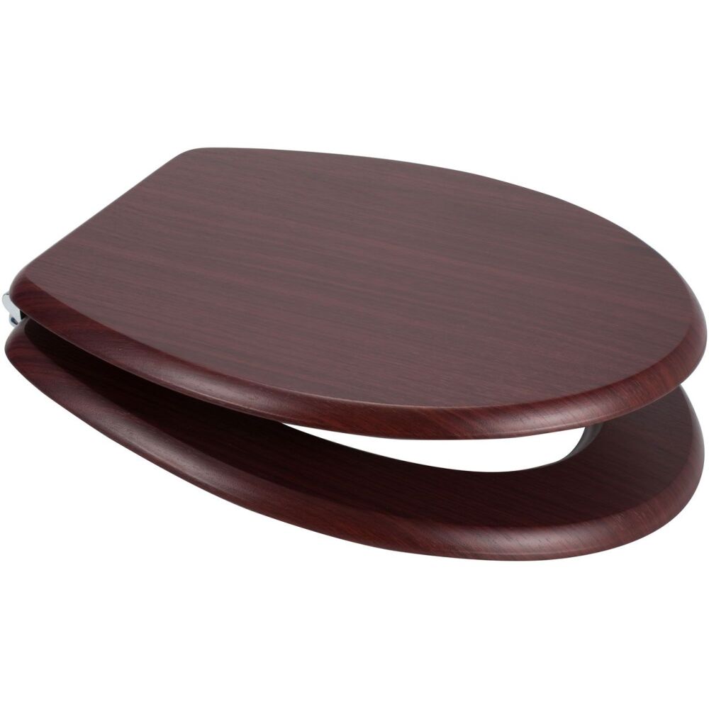 OPEN BOX - Mahogany (Red Brown) MDF Wood Toilet Seat - 82984