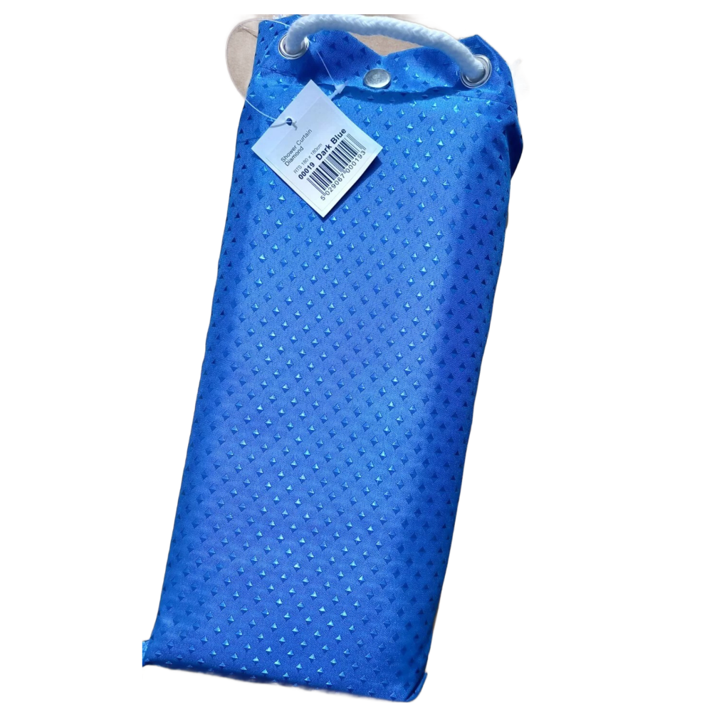 25 x Royal Blue 180x180 Diamond Pattern Polyester Shower Curtains