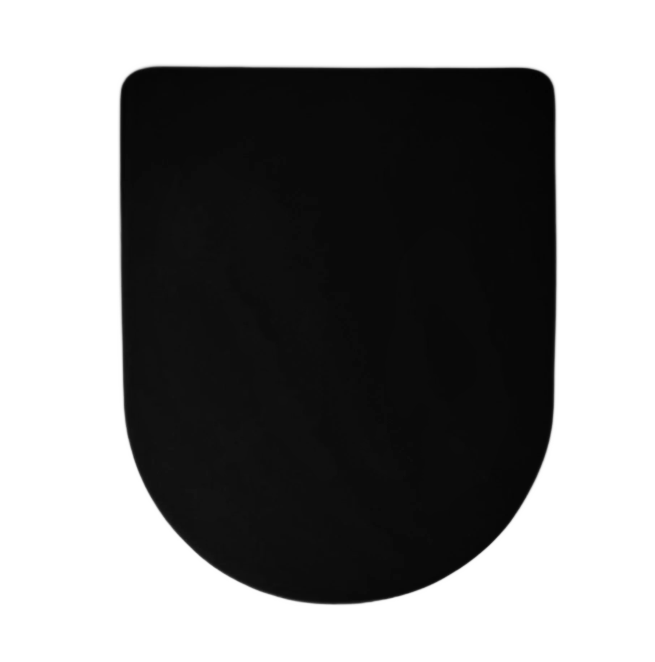 Euroshowers Black Middle D Soft Close Quick Release Toilet Seat 449mm - 87312