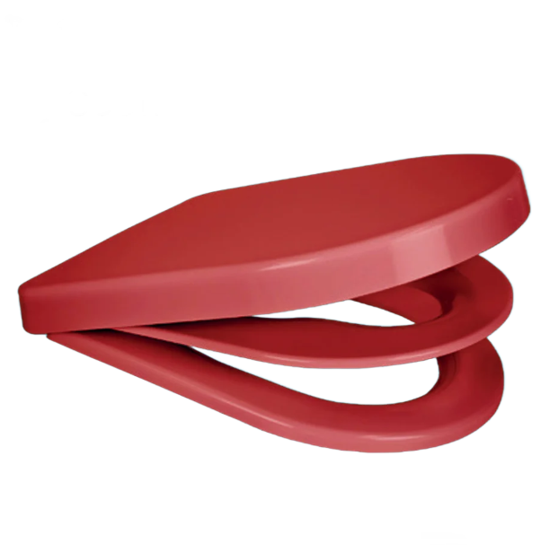 D Shape Potty Training Toilet Seat -  Red Euroshowers 2 in 1 Multi Seat - 83085