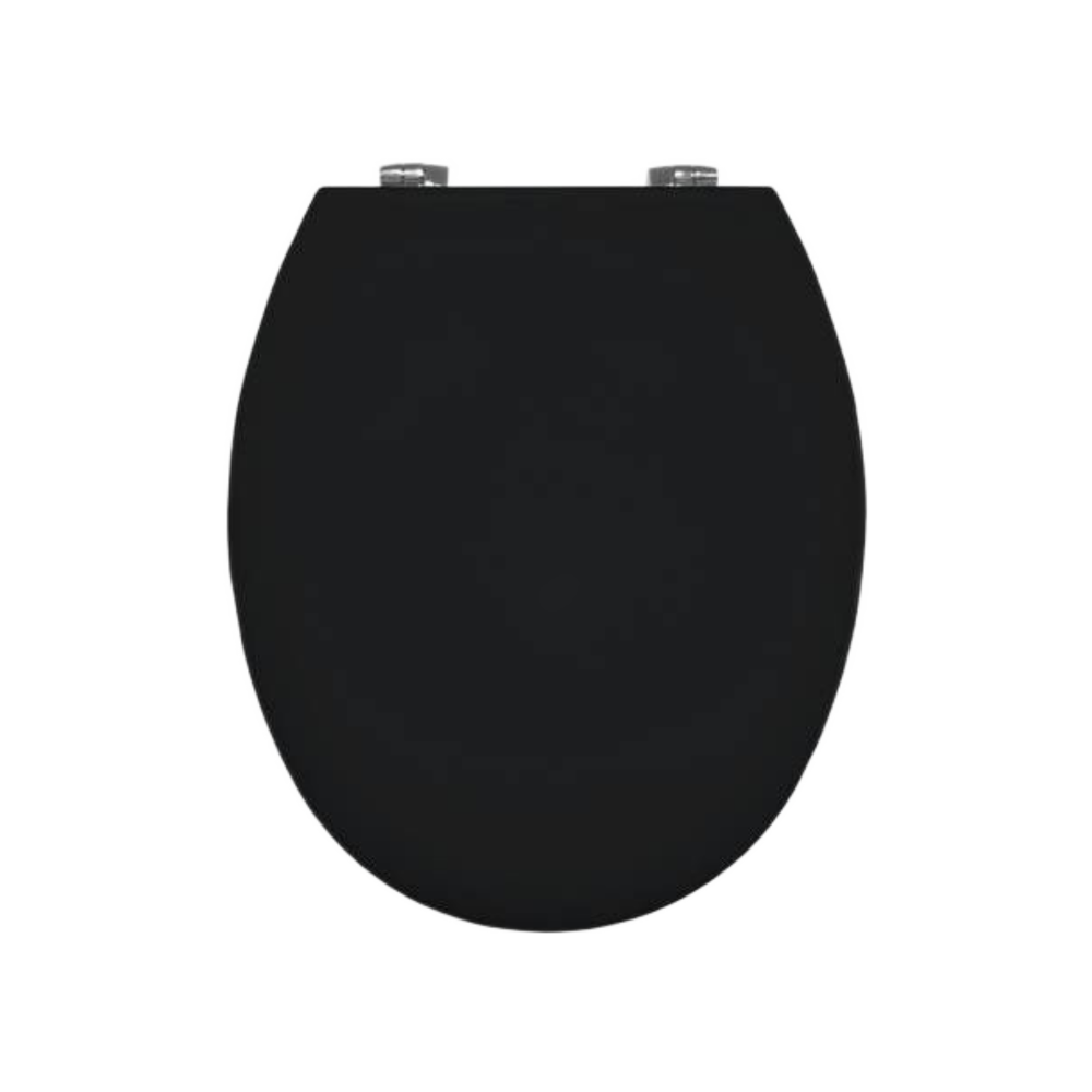 Bemis 4100 Phoenix Black Wood Toilet Seat Chrome Hinge - 4100CPT