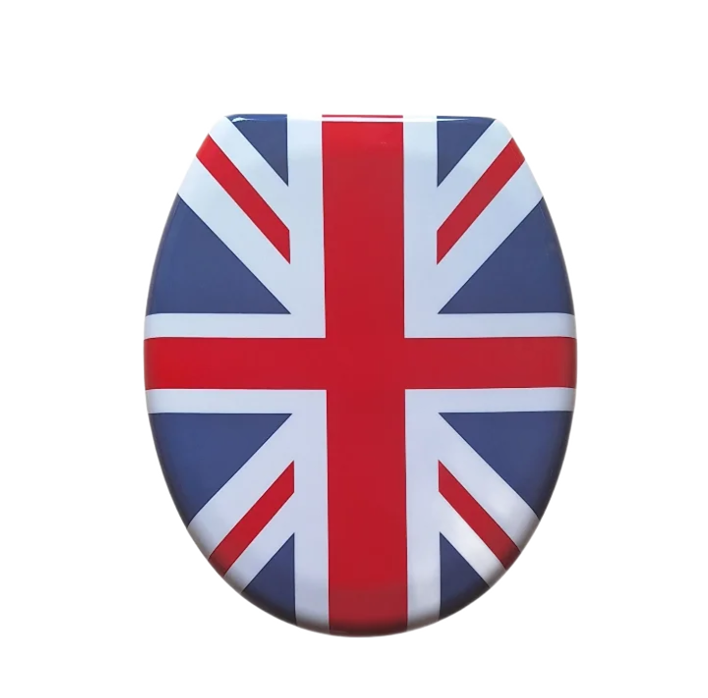Union Jack top fix oval toilet seat with slow close quick release hinges