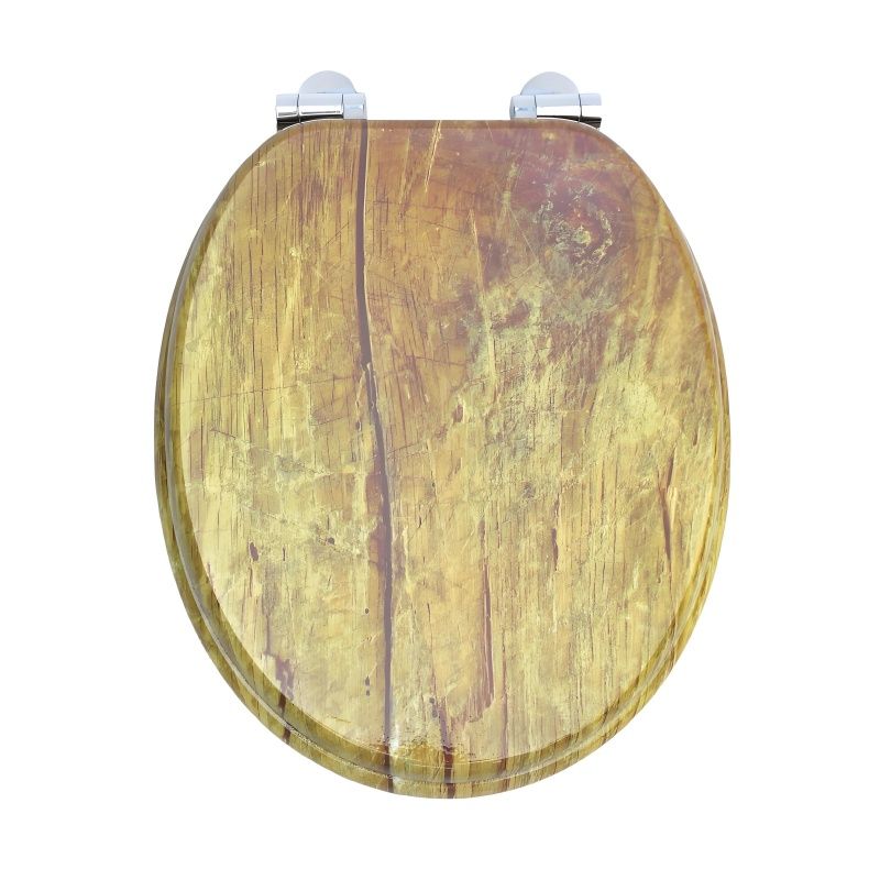RTS Rustic Wood MDF Soft Close Toilet Seat