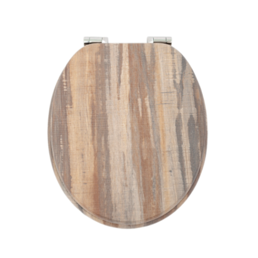 RTS Striped Wood MDF Soft Close Toilet Seat