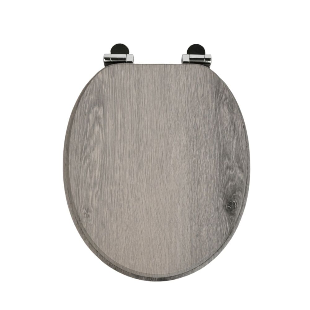RTS Grey Oak MDF Soft Close Toilet Seat