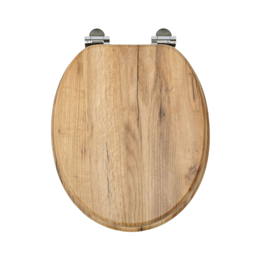 RTS Teak Oak MDF Soft Close top fixing Toilet Seat