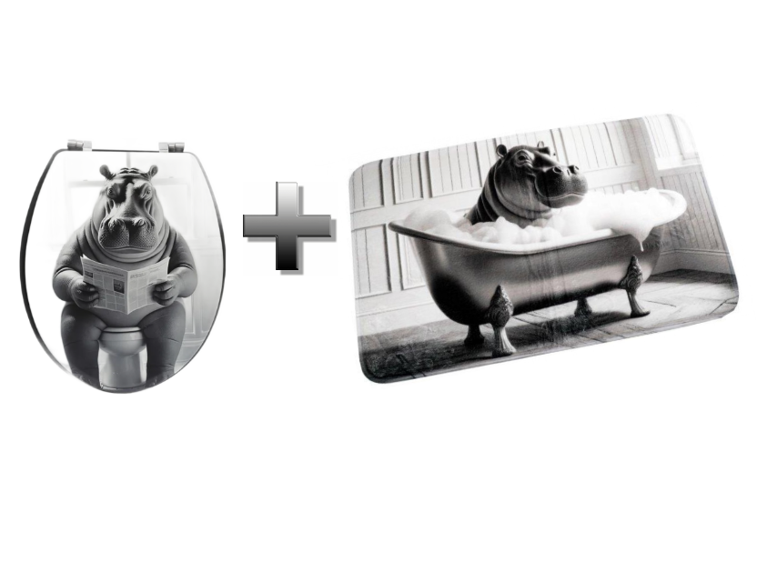 RTS Hippo MDF Toilet Seat plus bath mat