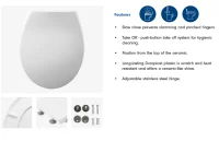 5 pack value - Bemis Cosenza Top Fix Slow Close Quick Release Toilet Seat - 2180PB000