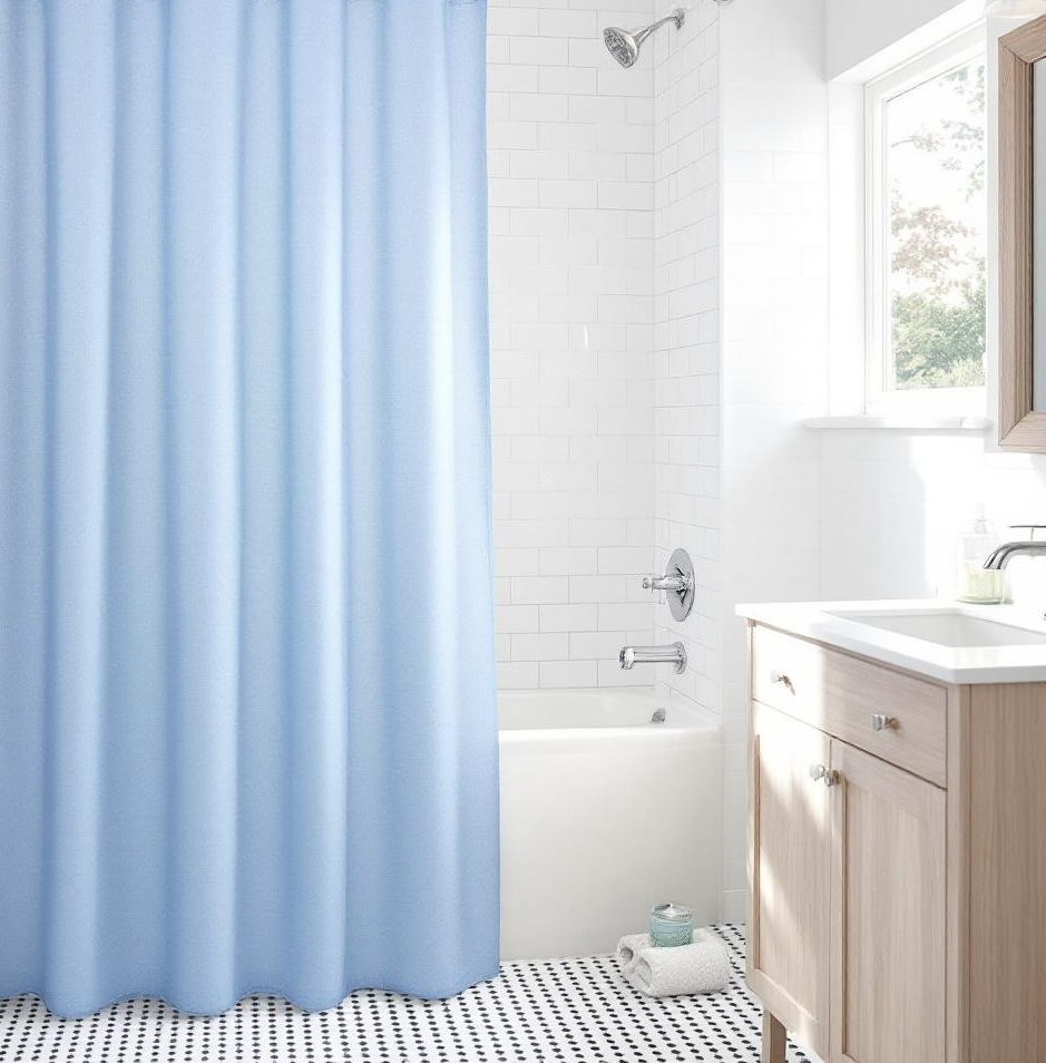 Polyester Shower Curtain 180x200CM - Sky Blue