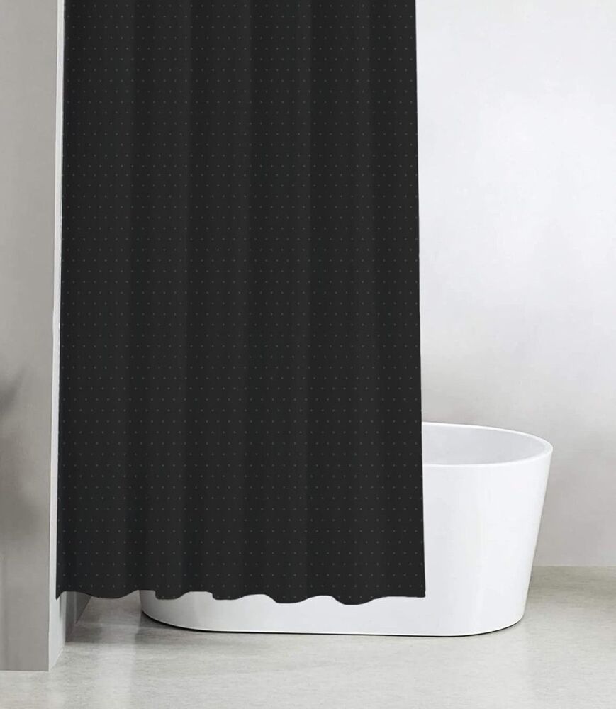 Black Diamante Polyester Shower Curtain 180 x 180cm