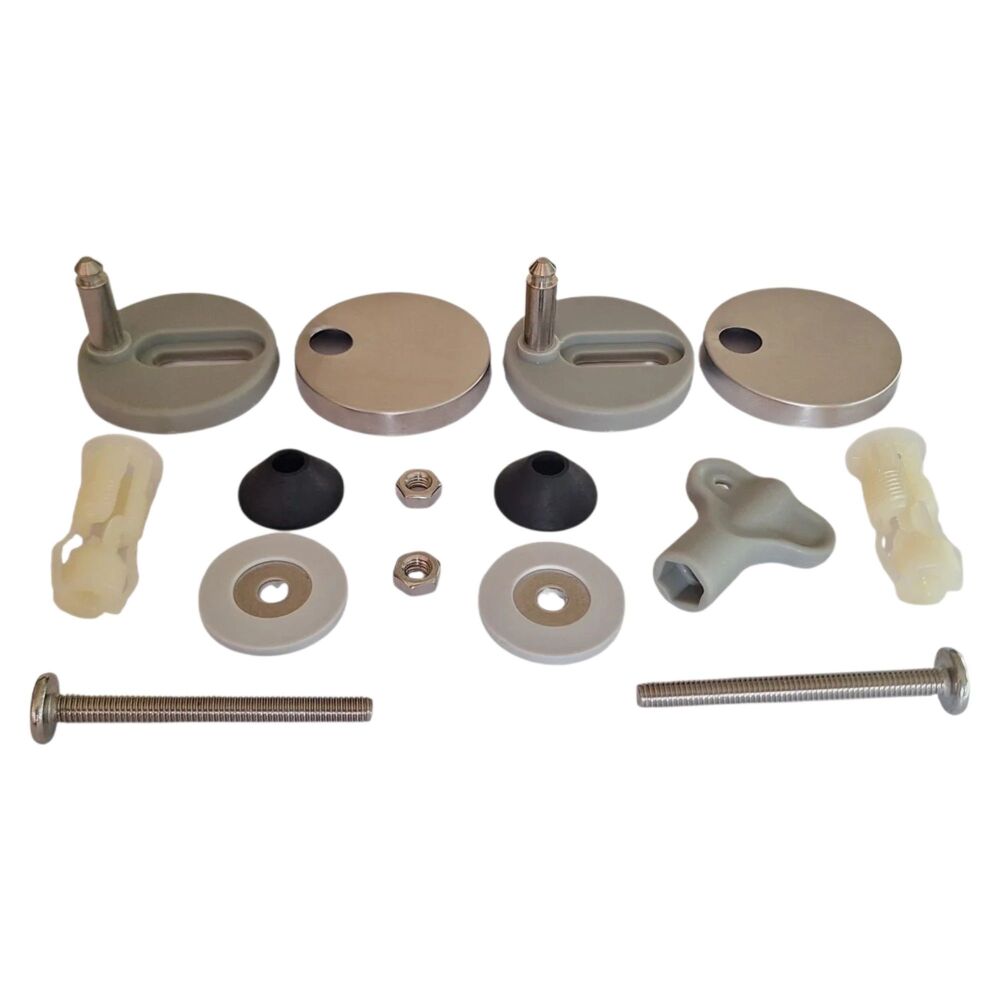Toilet Seat Hinges - Toilet Seat Fixing Kit - 8mm white
