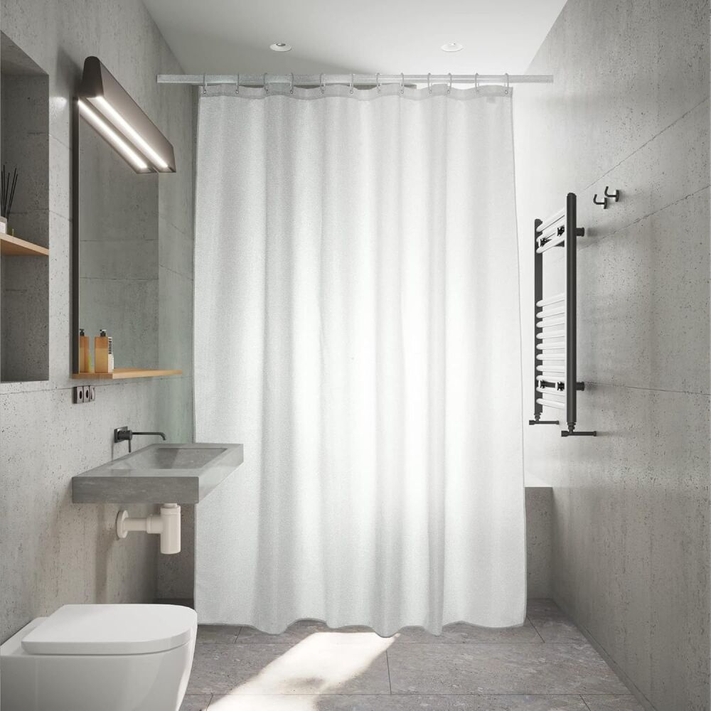 White Polyester Shower Curtain 180x220cm