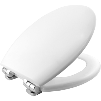 Sta-Tite Bemis Universal Toilet Seat with Chrome plate hinge.