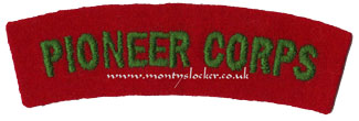 WW2 Pioneer Corps Shoulder Titles (Pair)
