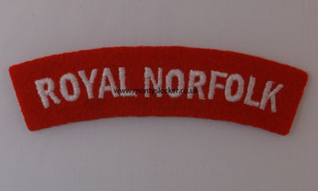 WW2 Royal Norfolk Shoulder Titles (Pair)