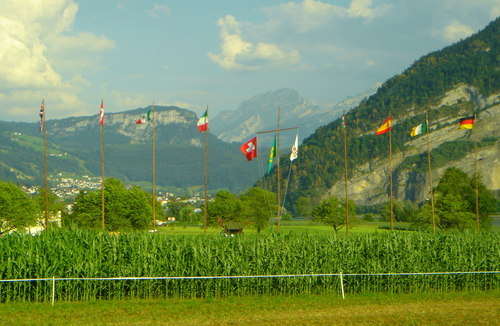 Switzerland view over campsite