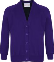 <!-- 003 --> Abbey Infants Purple Cardigan with Badge