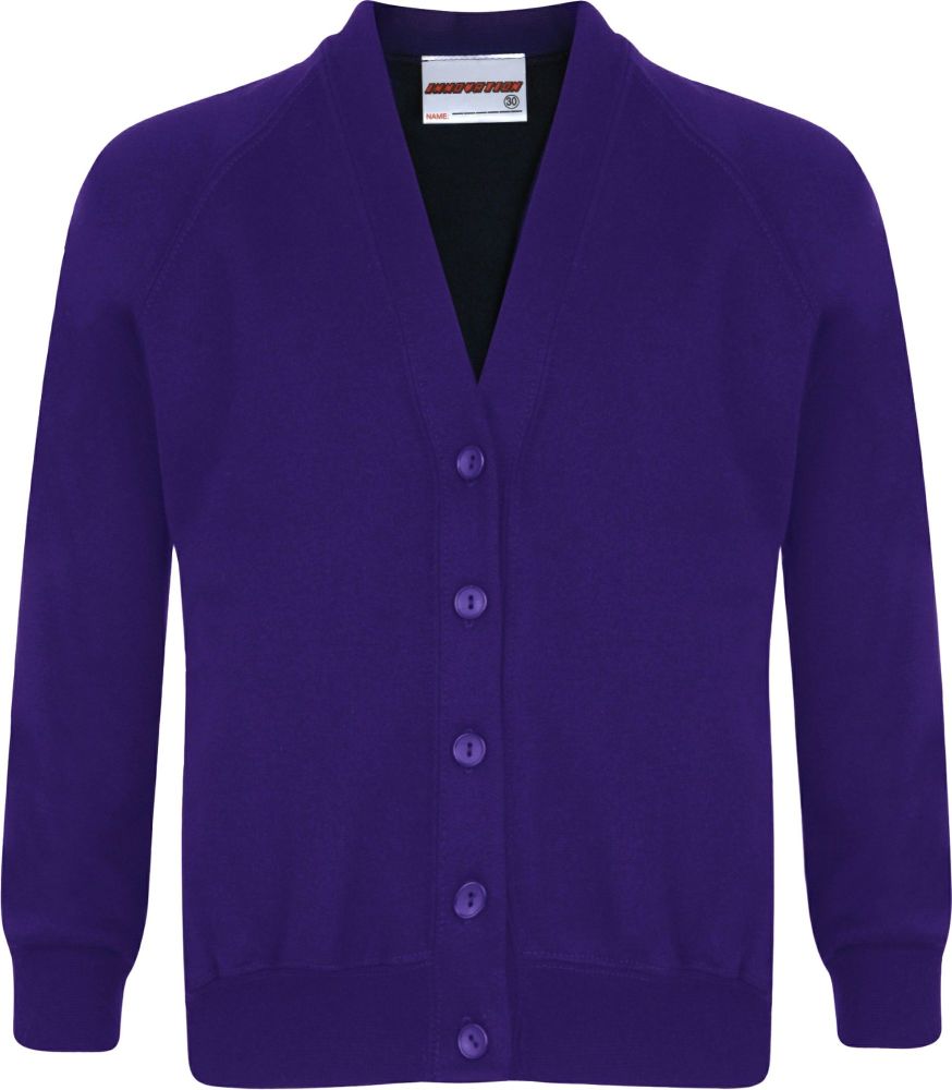  Abbey Infants Purple Cardigan with Badge