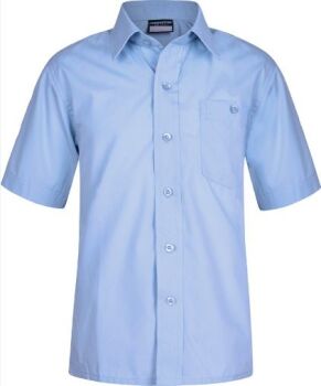Boys Shirt - Short Sleeves, Twin Pack - Sky Blue