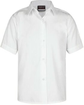 Girl's School Blouse - Short Sleeves , Twin Pack, White