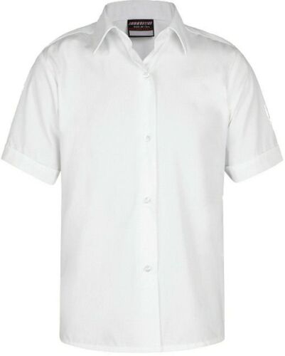 Girl's School Blouse - Short Sleeves , Twin Pack, White