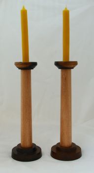 brown oak beech candlesticks (4)