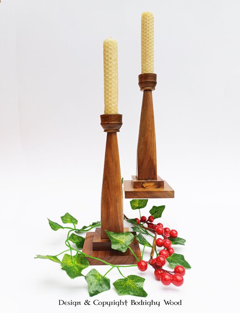 Walnut candlesticks