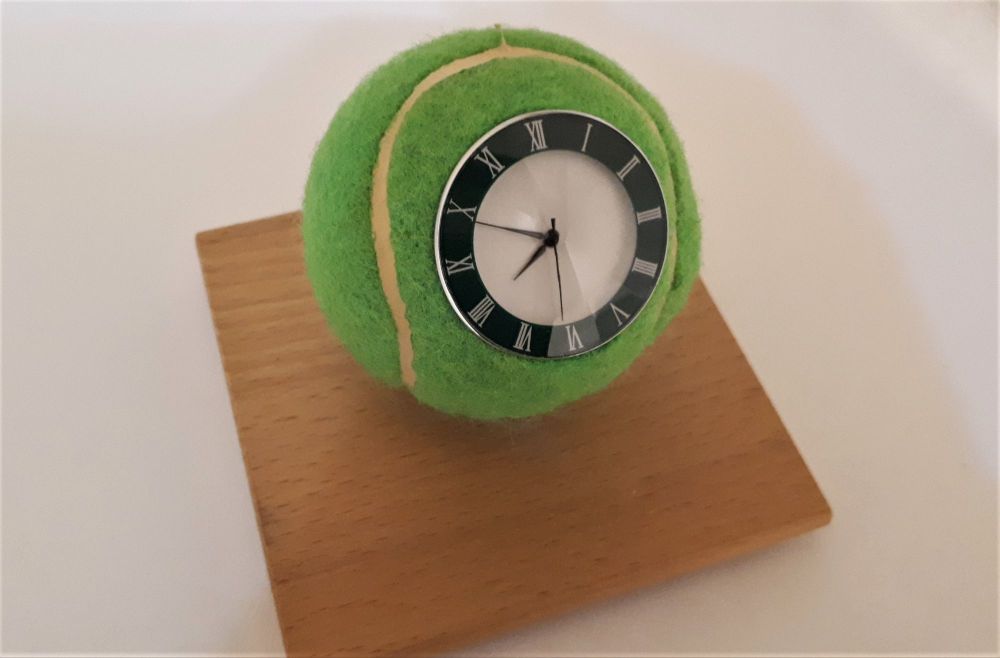 Real Tennis Ball Clock (Roman numeral dial)