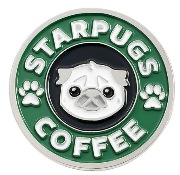 Cool STARPUGS COFFEE enamel pin badge Gift DOG LOVERS