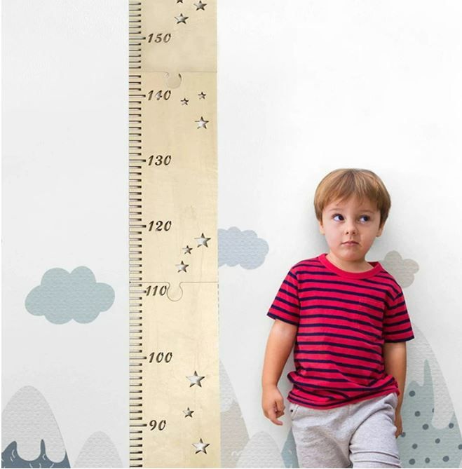 5 Sheets Nordic Wooden Kids Height Growth Chart Ruler Baby Children Height 