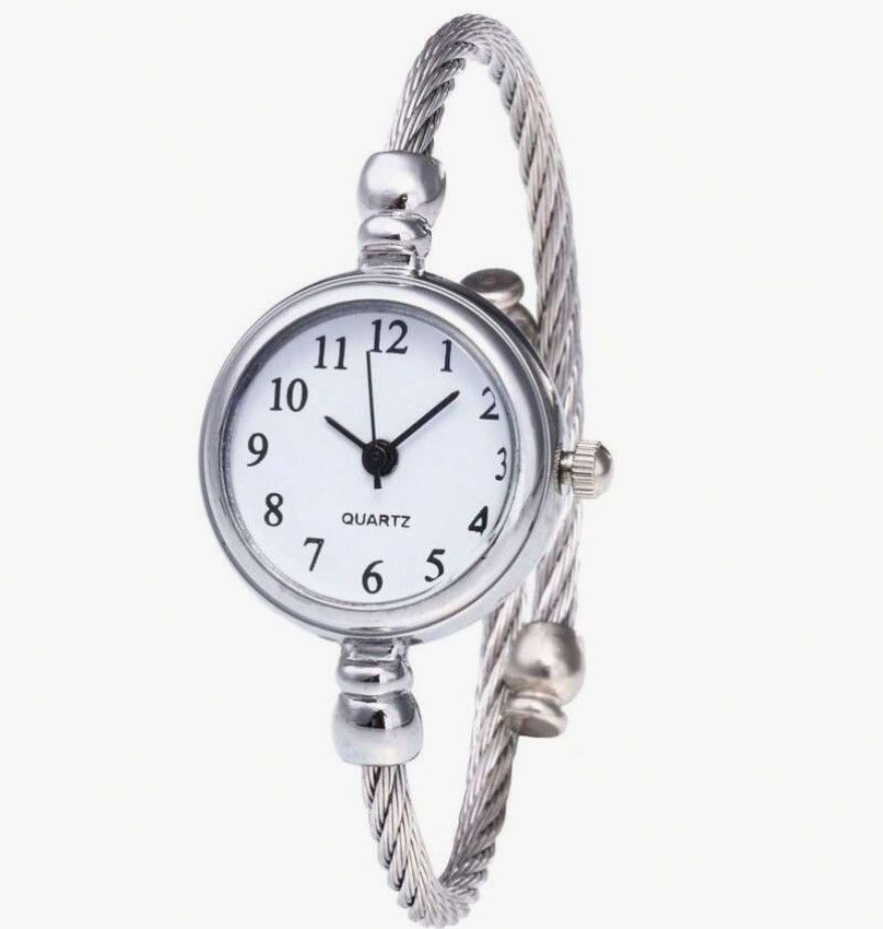 Silver Quartz Bracelet Wristwatch