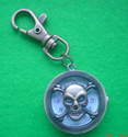 NEW Bronze Skull Key Ring Pocket Watch