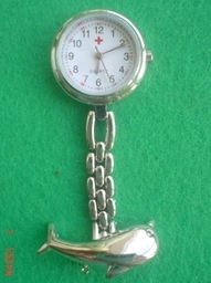 New Lovely Dolphin Nurse Style Brooch Quartz Watch