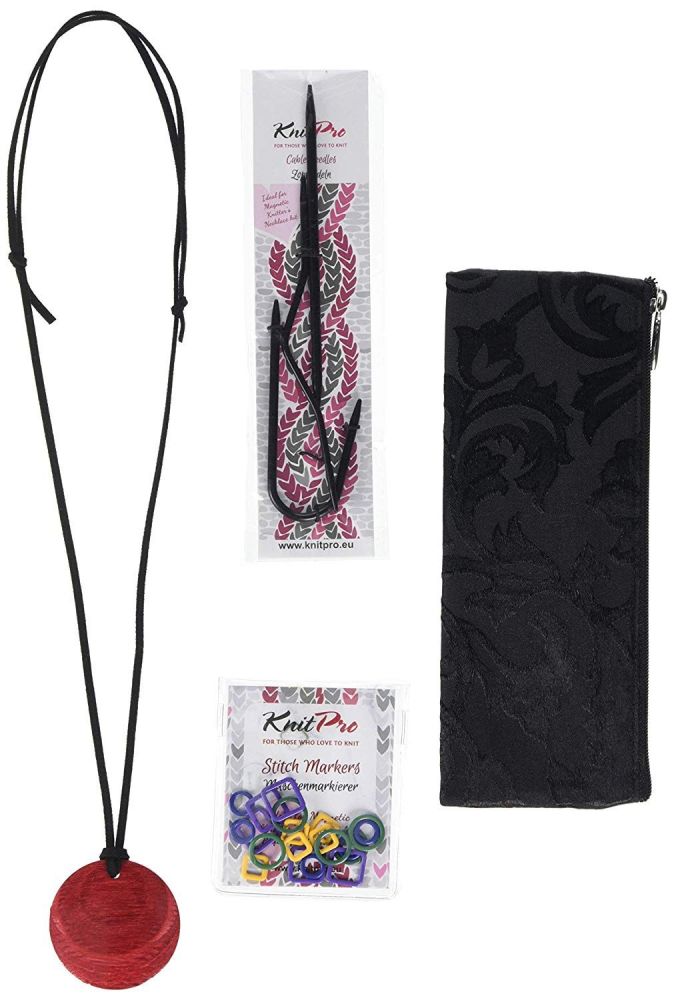 Magnetic Knitters Necklace Kit - Cherry Berry