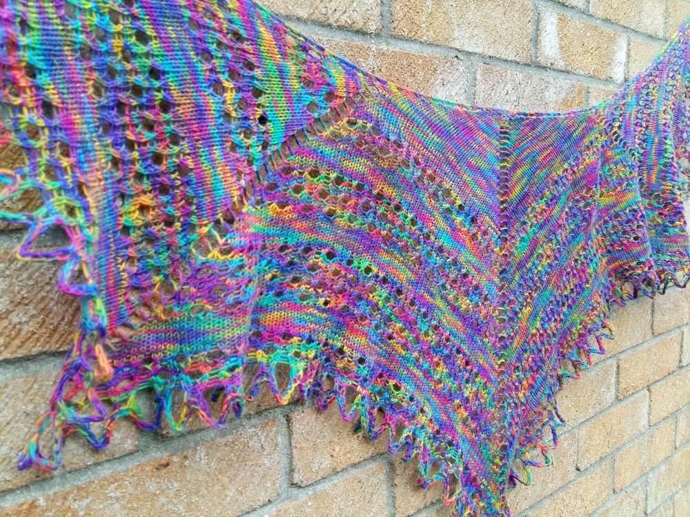 Carnival (hand-knitted shawl/shrug)
