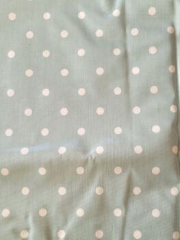 white dots on blue background coated cotton fabric