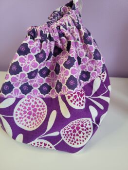 Small drawstring project bag - purple