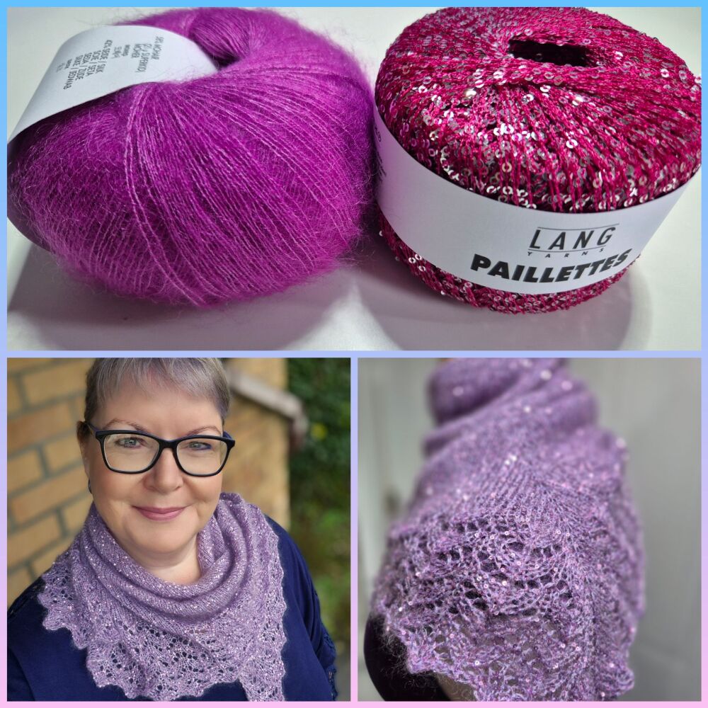 Luxe Shawlette Kit - Fuchsia Pink