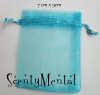Turquoise Organza Bags x 10