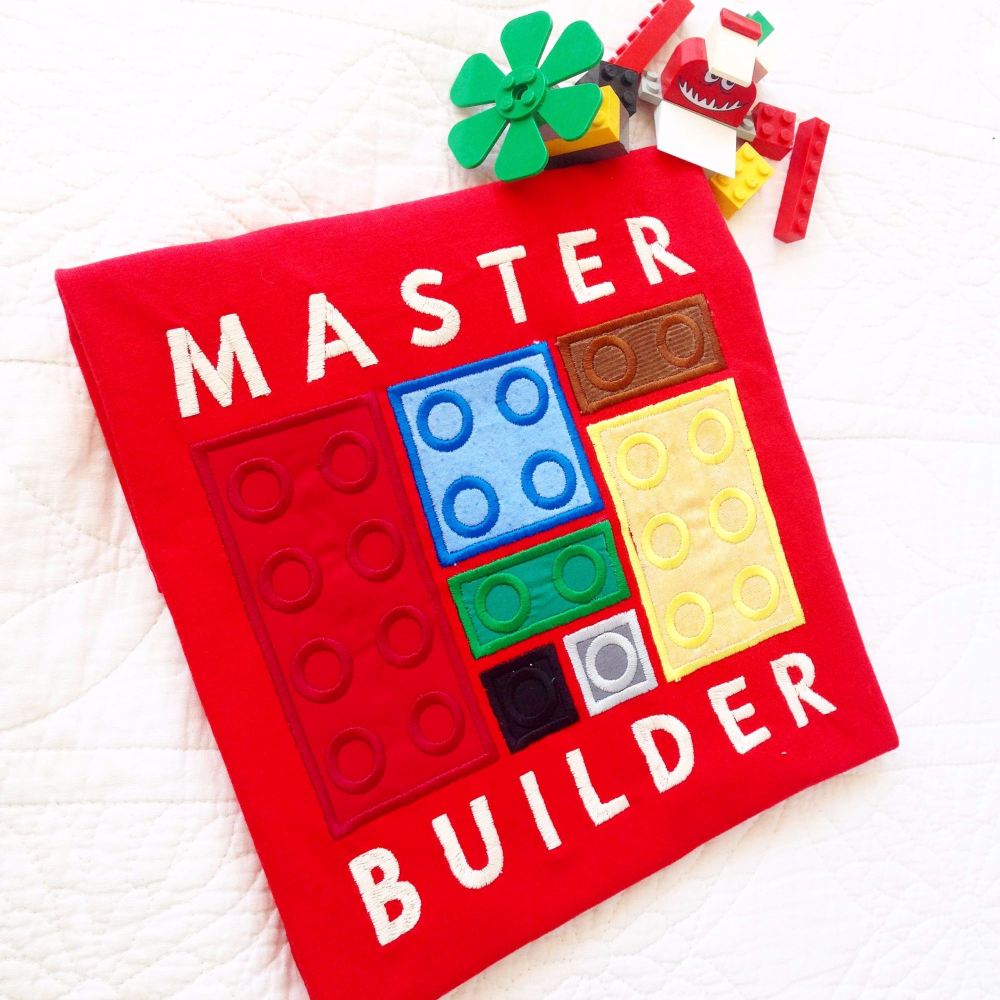 Lego blocks Master Builder children's T shirt 