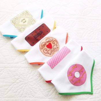 Biscuit design baby bandana dribble bib
