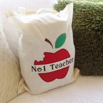 Apple for the teacher  canvas tote bag shopping bag 