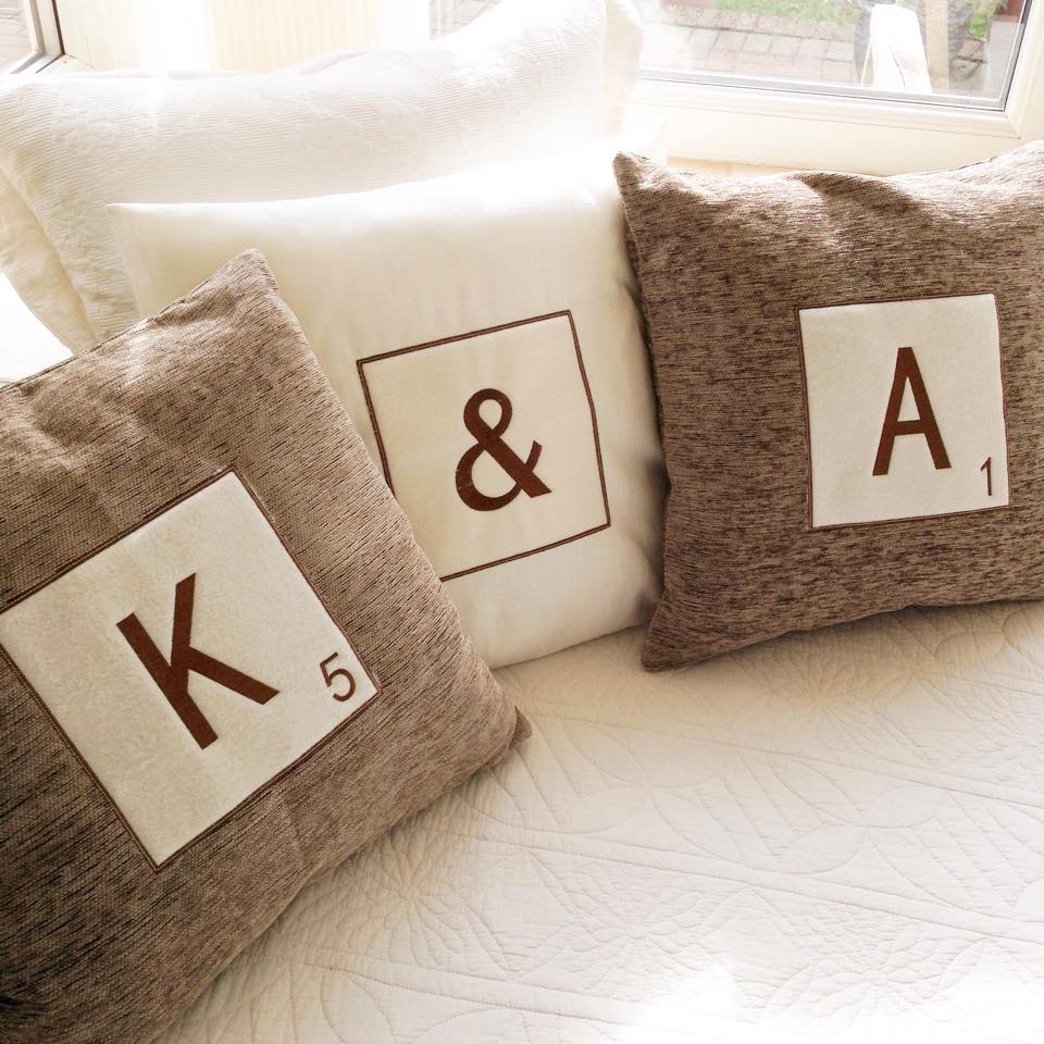 Personalised Letter tile cushion covers