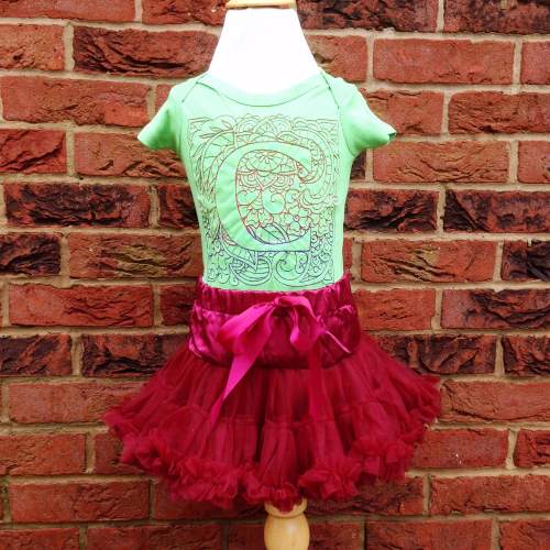 Personalised christmas baby tutu and onesie vest set