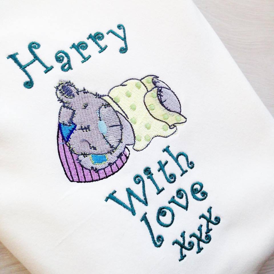 Personalised tatty teddy style cotton knit baby blanket