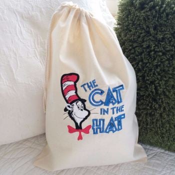 Dr Seuss cat In The Hat  story sack  toy laundry book bag 