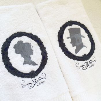 His and Hers wedding hand towels